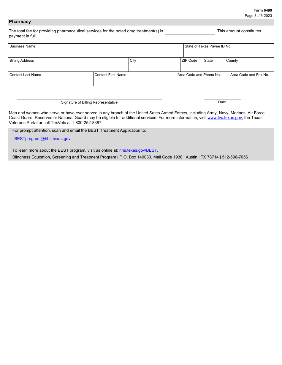Form 6499 Application for Treatment - Texas, Page 8