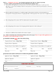 Form D-26 Variance Application - City of Glendale, California, Page 2