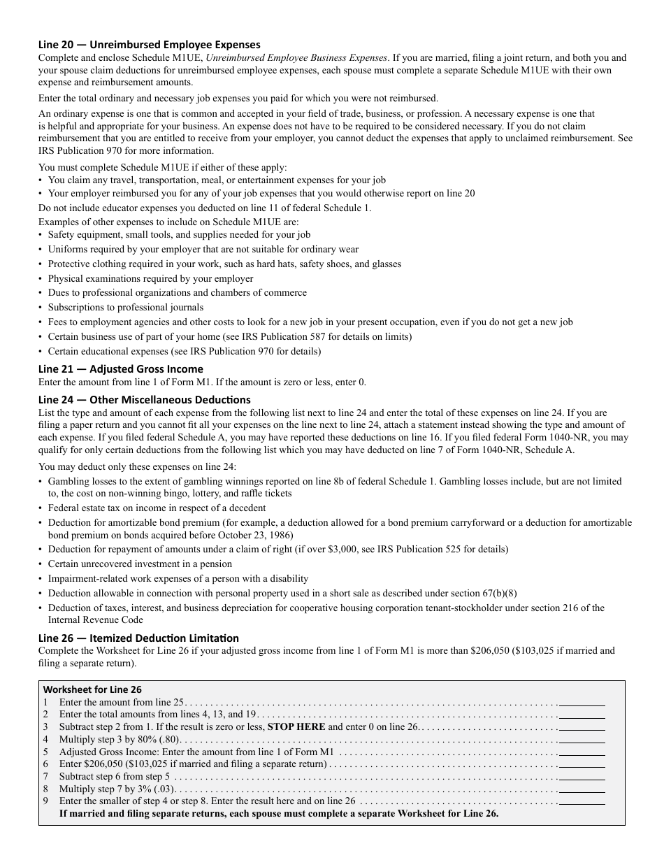 Schedule M1SA Minnesota Itemized Deductions - Minnesota, Page 7