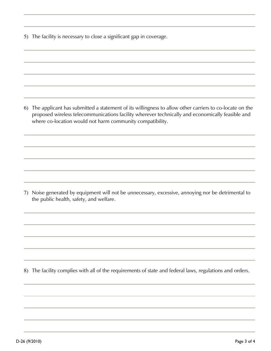 Form D-26 Wireless Telecommunication Facilities (Wtf) - CIty of Glendale, California, Page 3