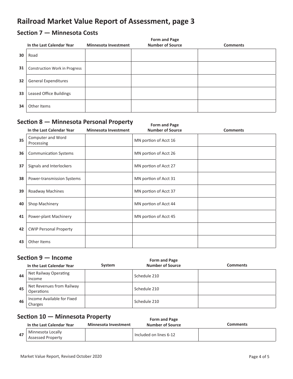 Railroad Market Value Report - Minnesota, Page 4