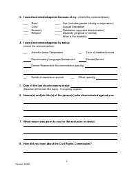 Pre-complaint Questionnaire - Public Accommodations/Access to State and State Funded Services - Hawaii, Page 4