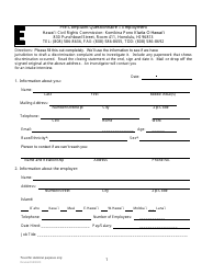 Pre-complaint Questionnaire - Employment - Hawaii, Page 3