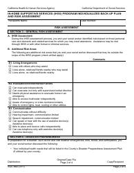 Form SOC864 In-home Supportive Services (Ihss) Program Individualized Back-Up Plan and Risk Assessment - California, Page 2
