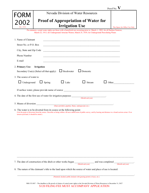 Form 2002  Printable Pdf