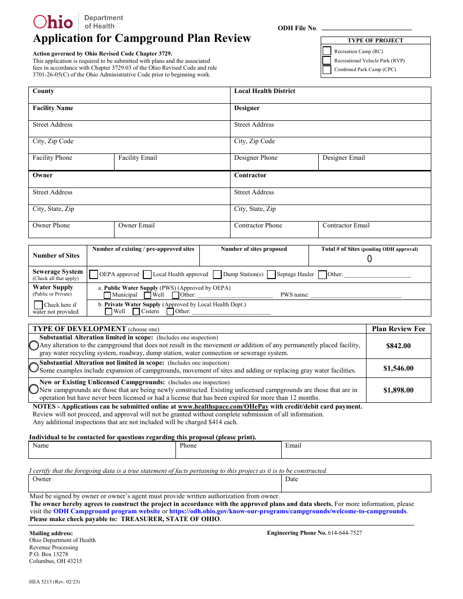 Form HEA5213 Download Fillable PDF or Fill Online Application for ...