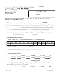 Application for Certificate of Water Right (Proof of Appropriation) for Instream Flow Purposes - Arizona, Page 4