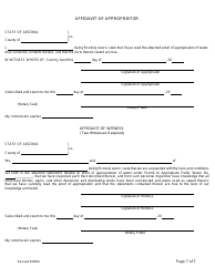 Application for Certificate of Water Right (Proof of Appropriation) for Instream Flow Purposes - Arizona, Page 7