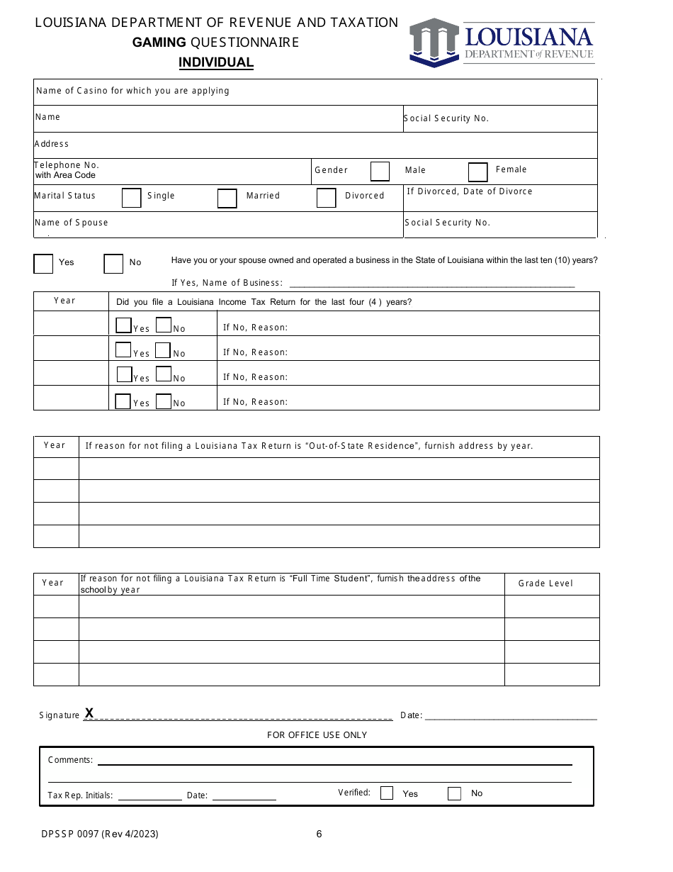 Form DPSSP0097 Renewal Application - Louisiana, Page 10