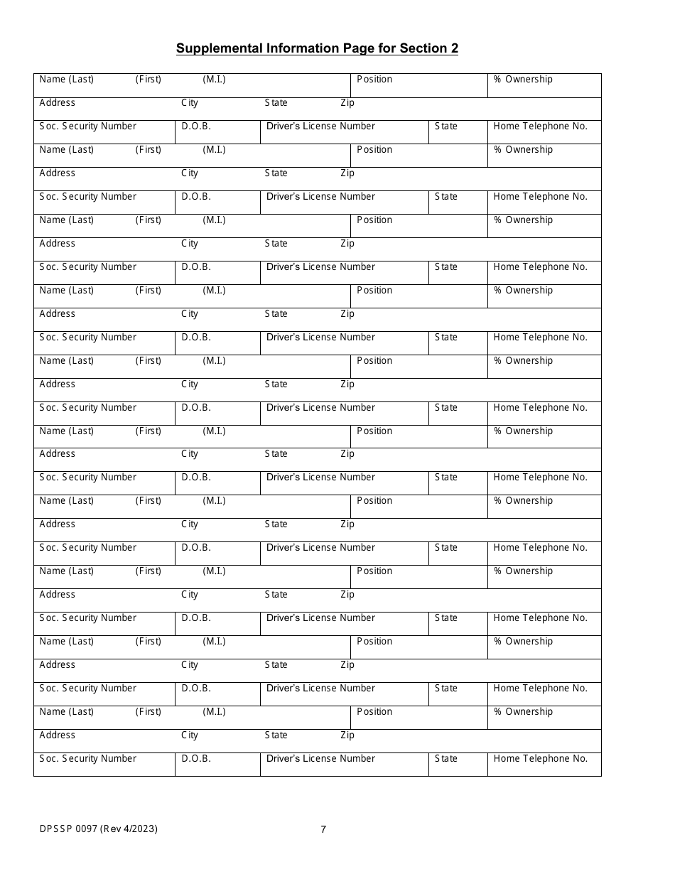 Form DPSSP0097 Renewal Application - Louisiana, Page 11