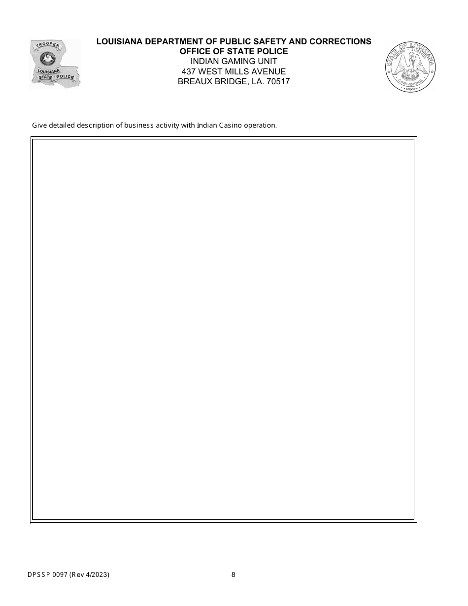Form DPSSP0097 Renewal Application - Louisiana, Page 12