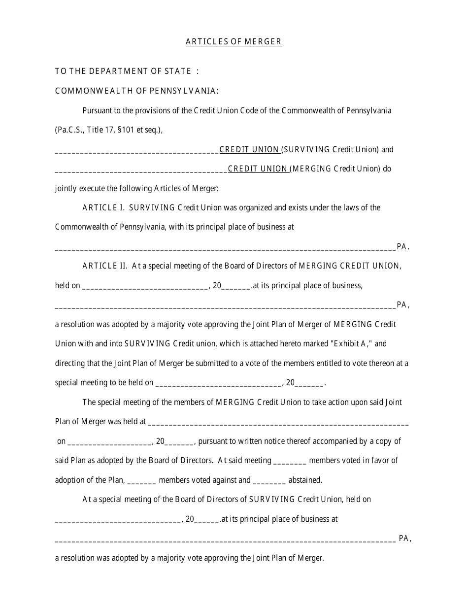 Articles of Merger - Pennsylvania, Page 4