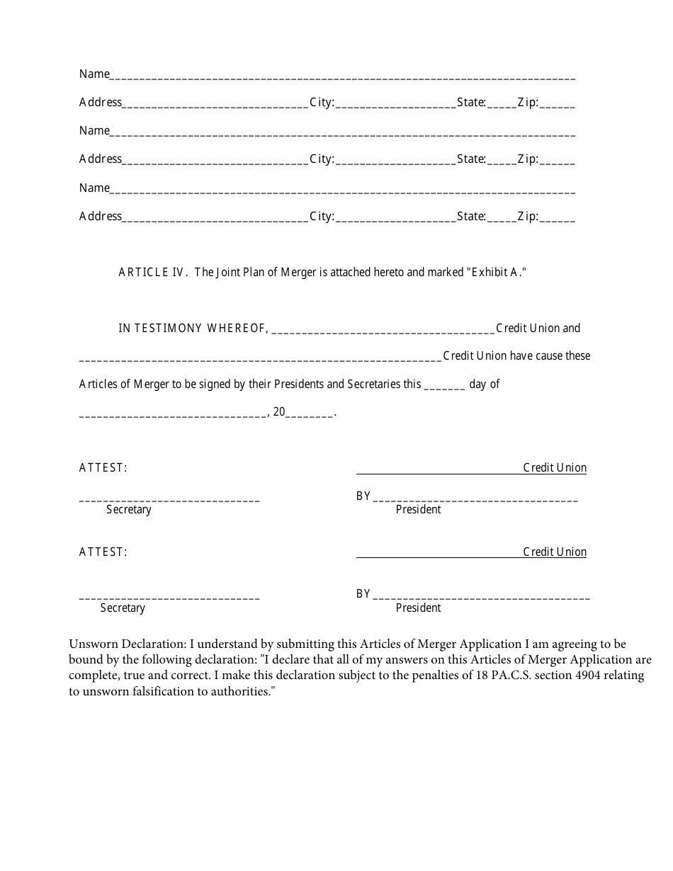Articles of Merger - Pennsylvania, Page 6