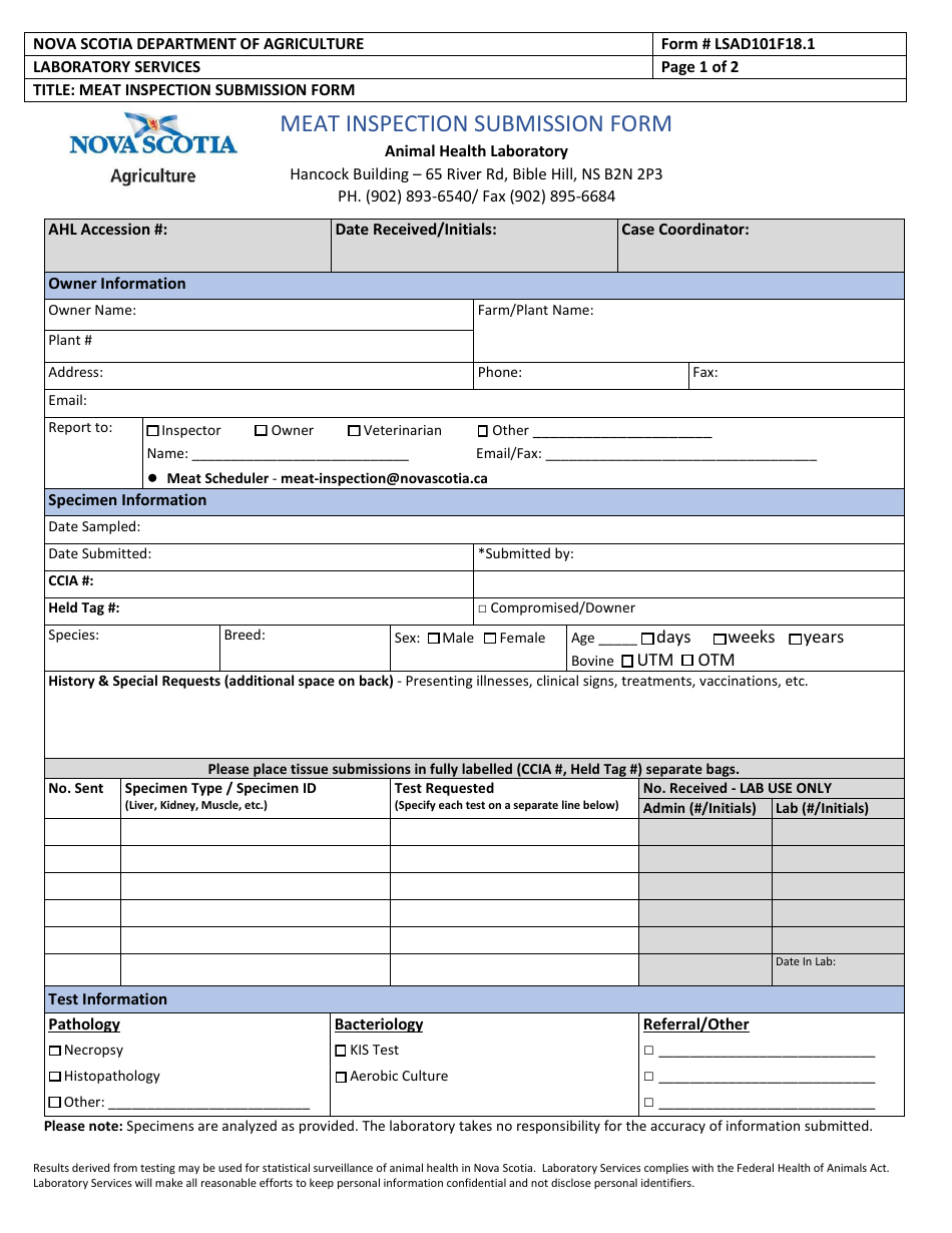 Form LSAD101F18.1 - Fill Out, Sign Online and Download Fillable PDF ...