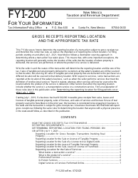 Instructions for Gross Receipts Reporting Location and the Appropriate Tax Rate - New Mexico