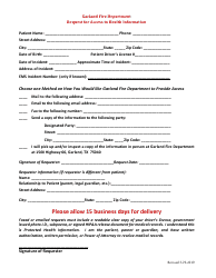 Document preview: Request for Access to Health Information - City of Garland, Texas