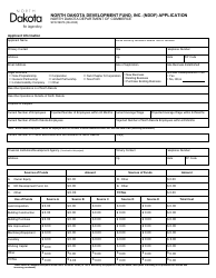 Form SFN59676 North Dakota Development Fund, Inc. (Nddf) Application - North Dakota