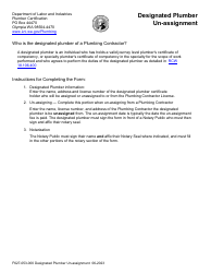 Document preview: Form F627-053-000 Designated Plumber Un-assignment - Washington