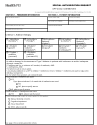 Dpp-4/Sglt2 Inhibitors Special Authorization Request - Prince Edward Island, Canada