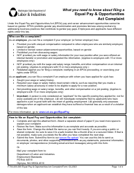 Form F700-200-000 Equal Pay &amp; Opportunities Act Complaint - Washington