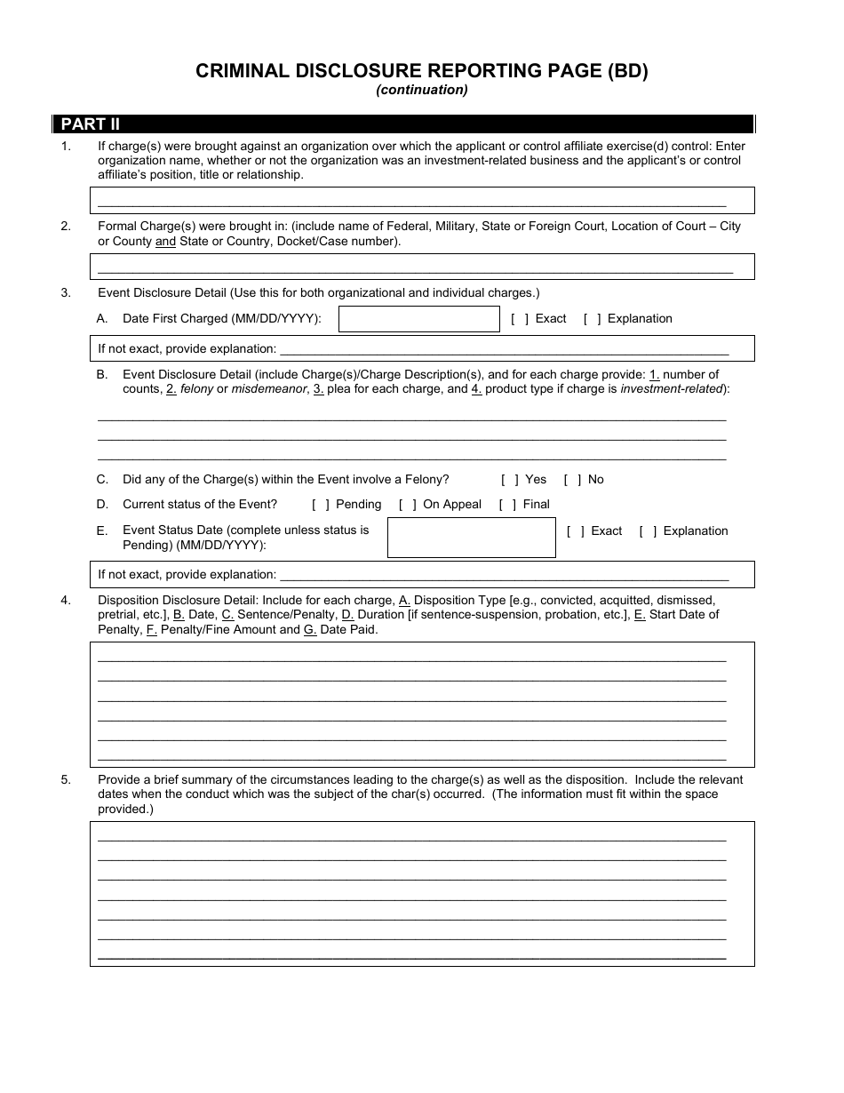 Form BD (SEC1490) Uniform Application for Broker-Dealer Registration, Page 19
