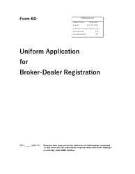 Form BD (SEC1490) Uniform Application for Broker-Dealer Registration