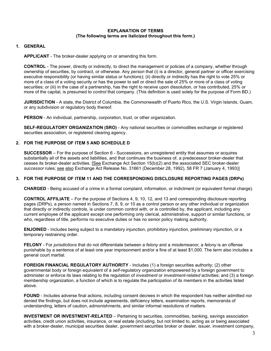 Form BD (SEC1490) Uniform Application for Broker-Dealer Registration, Page 4