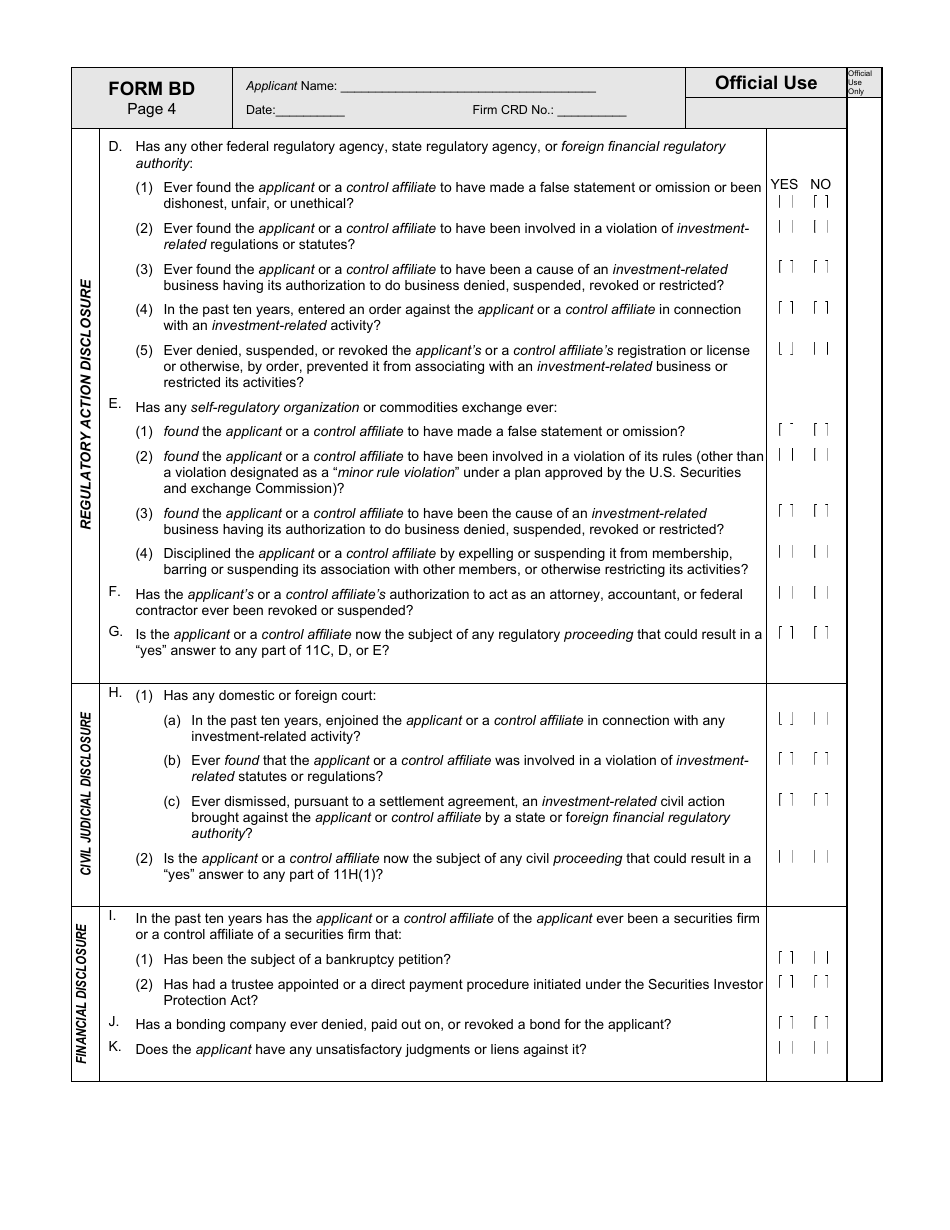 Form BD (SEC1490) Uniform Application for Broker-Dealer Registration, Page 9