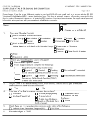 Document preview: Form DR222A Supplemental Personal Information - California