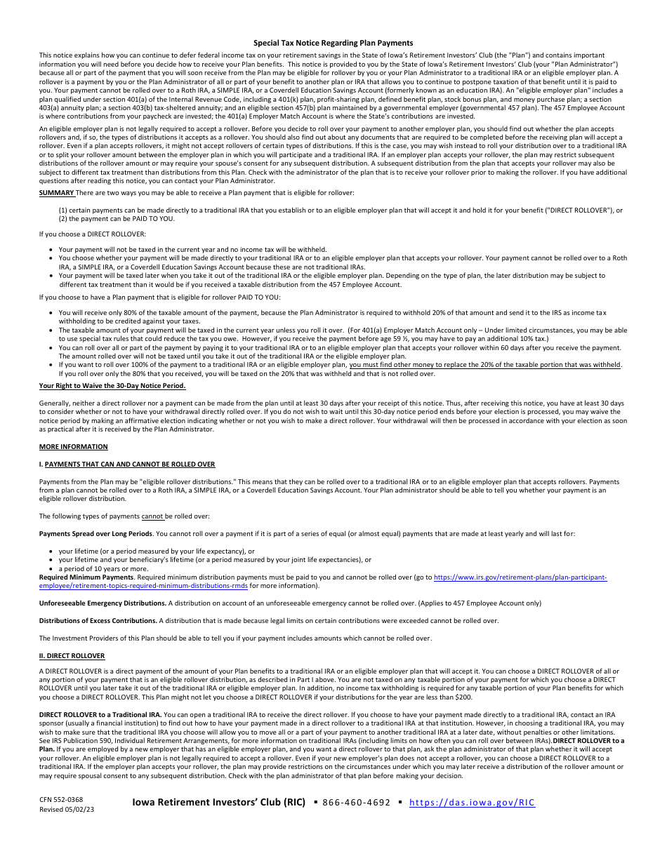 Form CFN552-0368 Inactive Provider Distribution Form - Iowa, Page 3