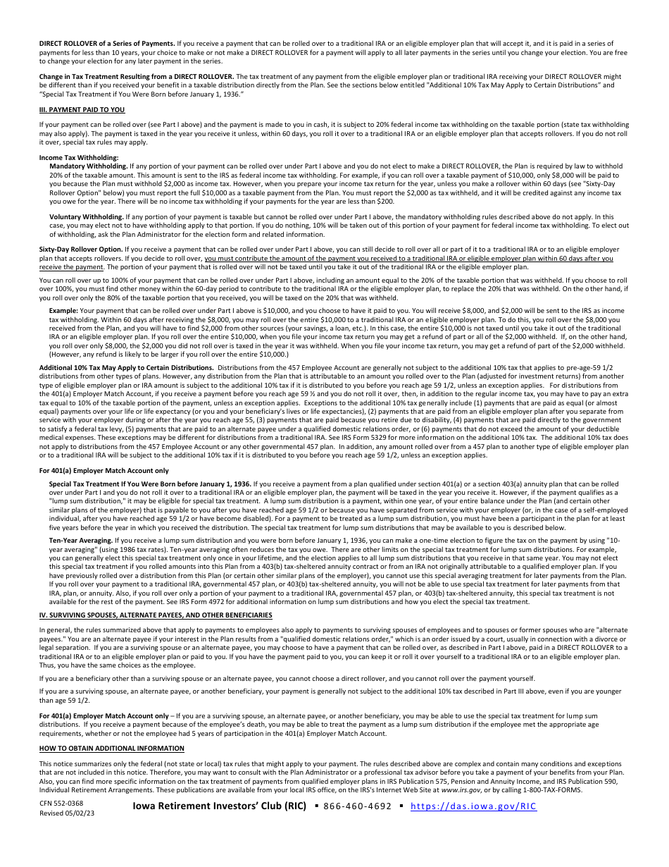 Form CFN552-0368 Inactive Provider Distribution Form - Iowa, Page 4