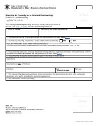 Form 303 Election to Comply for a Limited Partnership - Rhode Island, Page 2