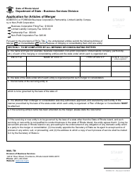 Form 610 Application for Articles of Merger or Consolidation - Domestic or Foreign Business Corporation, Partnership, Limited Liability Company or Non-profit Corporation - Rhode Island, Page 3