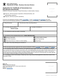 Form 611A Application for Certificate of Conversion to a Non-rhode Island Entity - Domestic Business Corporation, Limited Partnership or Limited Liability Company - Rhode Island, Page 3