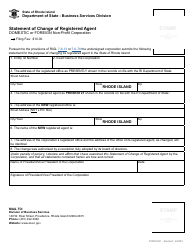 Form 641 Statement of Change of Registered Agent - Domestic or Foreign Non-profit Corporation - Rhode Island, Page 2
