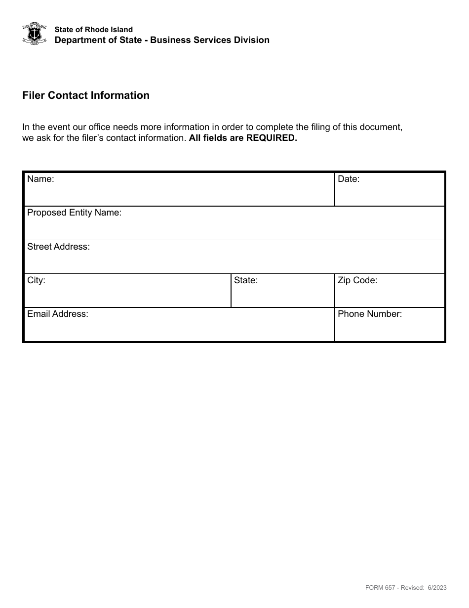 Form 657 Application for Registration of a Credit Bureau - Rhode Island, Page 3