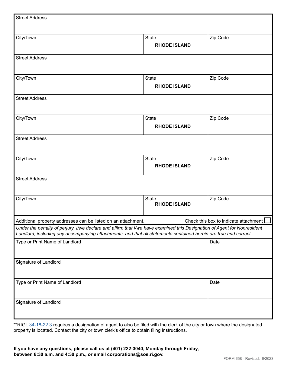 Form 658 Download Fillable Pdf Or Fill Online Designation Of Agent For Nonresident Landlord 8515