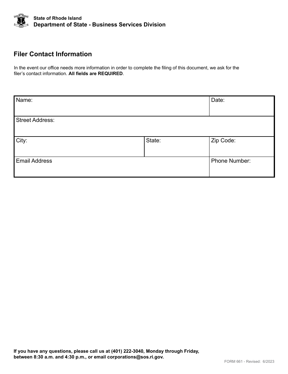 Form 661 Application for Registration of an Athlete Agent - Rhode Island, Page 5