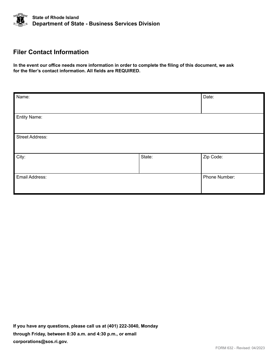 Form 632 Annual Report for a Limited Liability Company - Rhode Island, Page 4