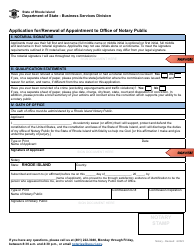 Application for/Renewal of Appointment to Office of Notary Public - Rhode Island, Page 3