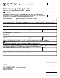 Form 642B Statement of Change of Manager&#039;s Address - Domestic or Foreign Limited Liability Company - Rhode Island, Page 2