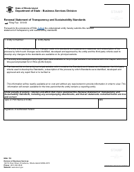 Form 651 Renewal Statement of Transparency and Sustainability Standards - Rhode Island, Page 2
