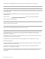 Form BMV3146 Application for Certificate Deposit $30,000.00 in Money or Government Bonds - Ohio, Page 3