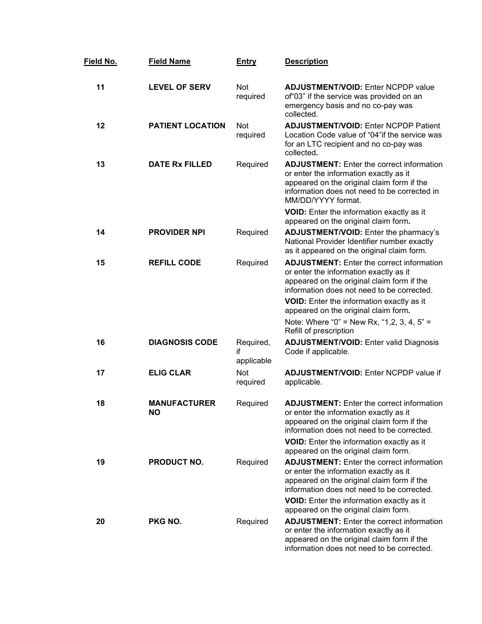 Form 211 Drug Adjustment Form - Medical Assistance Program - Louisiana, Page 2
