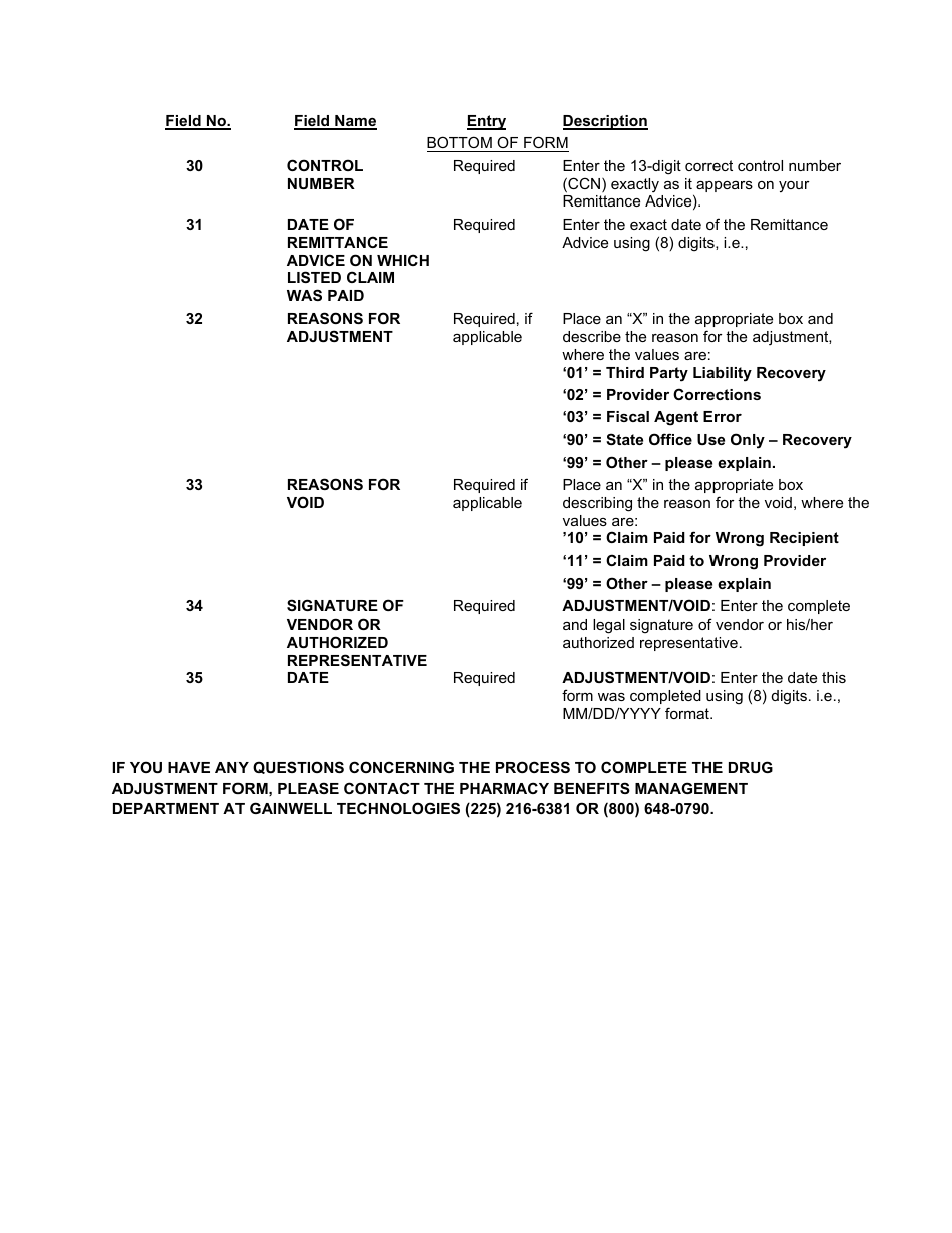 Form 211 Drug Adjustment Form - Medical Assistance Program - Louisiana, Page 4