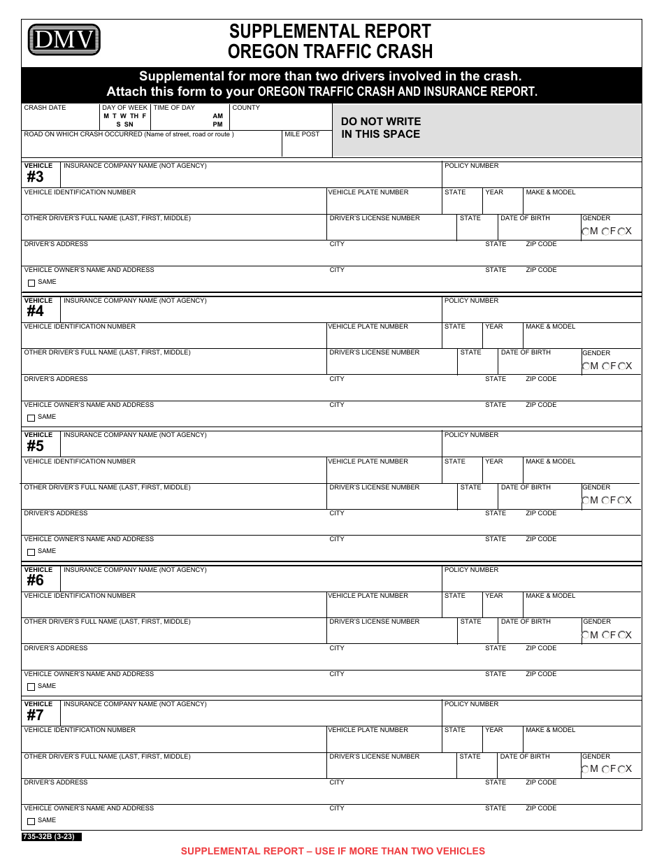 Form 73532B Download Fillable PDF or Fill Online Supplemental Report