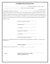 Document preview: Candidate Declaration Form - Missouri, 2024