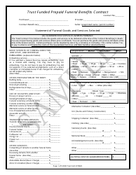 Trust Funded Prepaid Funeral Benefits Contract - Sample - Texas