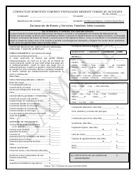 Contrato De Beneficios Funebres Prepagados Mediante Fondos De Un Seguro - Sample - Texas (Spanish)