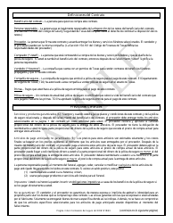 Contrato De Beneficios Funebres Prepagados Mediante Fondos De Un Seguro - Sample - Texas (Spanish), Page 3